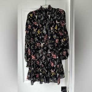 Cinq A Sept Smocked Floral Mini Dress